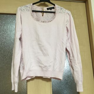 ミッシュマッシュ(MISCH MASCH)のミッシュマッシュ♡バックレースピンクニット(ニット/セーター)