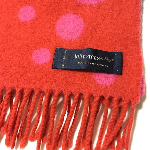 Johnstons(ジョンストンズ)のJOHNSTONS ジョンストンズ ポルカドットウールマフラー レディースのファッション小物(マフラー/ショール)の商品写真
