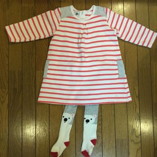 プチバトー(PETIT BATEAU)のプチバトー マリニエール 配色ワンピース(ワンピース)