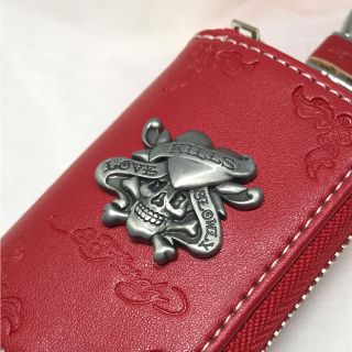 エドハーディー(Ed Hardy)のエド ハーディー 新品 スマートキーケース レッド(キーケース)