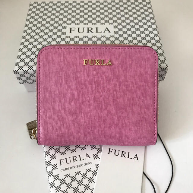 130グラム＊開閉【新品】FURLA☆バビロン 折り財布 定価2.48万円 ピンク