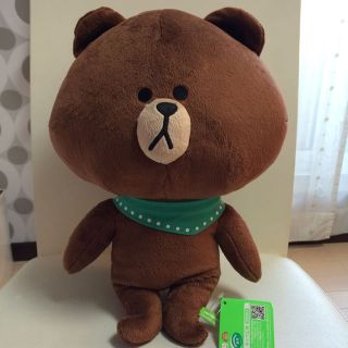 LINE FRIENDS☆キッズBIGぬいぐるみ ブラウン 35cm(PCゲームソフト)