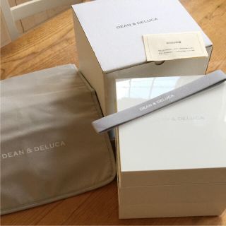 ディーンアンドデルーカ(DEAN & DELUCA)のDEAN &DELUCA 三段重 お重 ホワイト 大 クーラーLバッグセット(弁当用品)