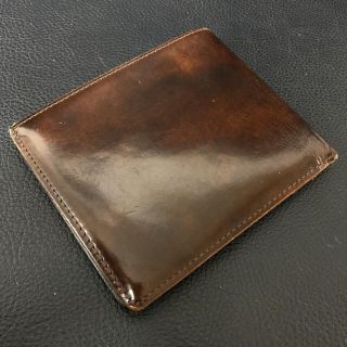 ダンヒル(Dunhill)のダンヒル レザー 折財布 お札入れ カード入れ ブラウン グリーン(折り財布)