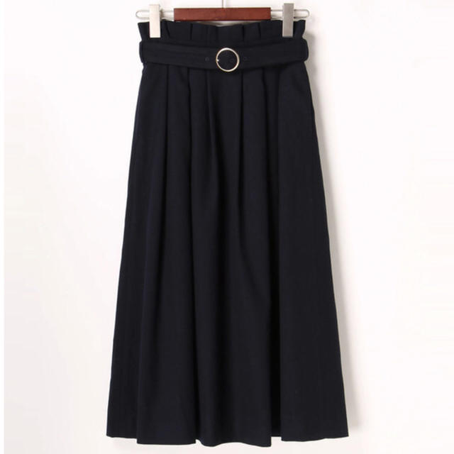 Techichi(テチチ)のTe chi chi タックマキシフレアースカート ネイビー 新品 Mサイズ レディースのスカート(ひざ丈スカート)の商品写真
