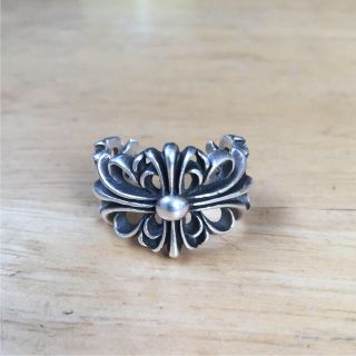 Chrome Hearts - クロムハーツ ダブルフローラルクロスリングの