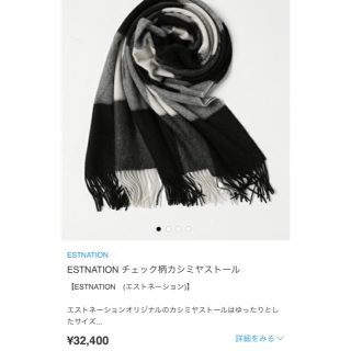 エストネーション(ESTNATION)の【mabemumei様専用】3.2万 ESTNATIONタグ チェック柄ストール(ストール/パシュミナ)