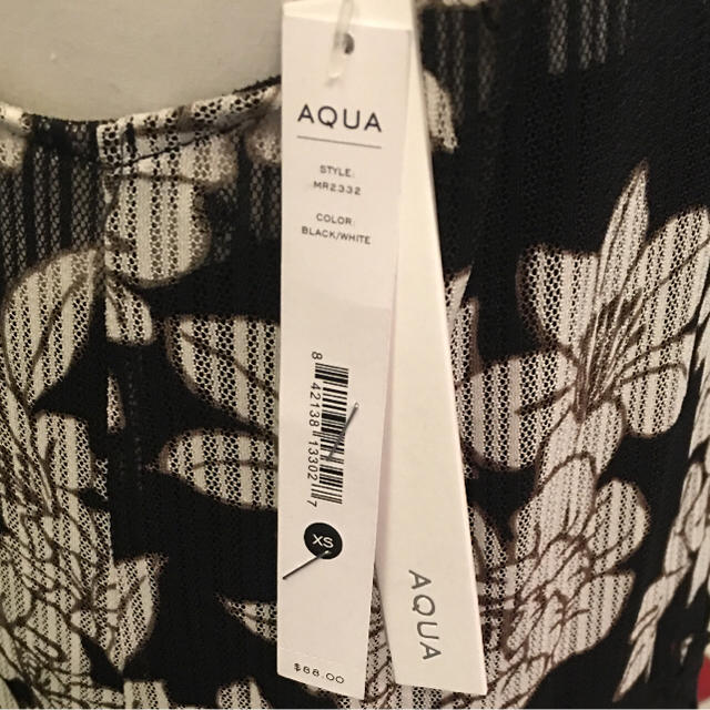 Ralph Lauren(ラルフローレン)のアクア aqua ブラック 花柄 ワンピース インポート レディースのワンピース(ひざ丈ワンピース)の商品写真