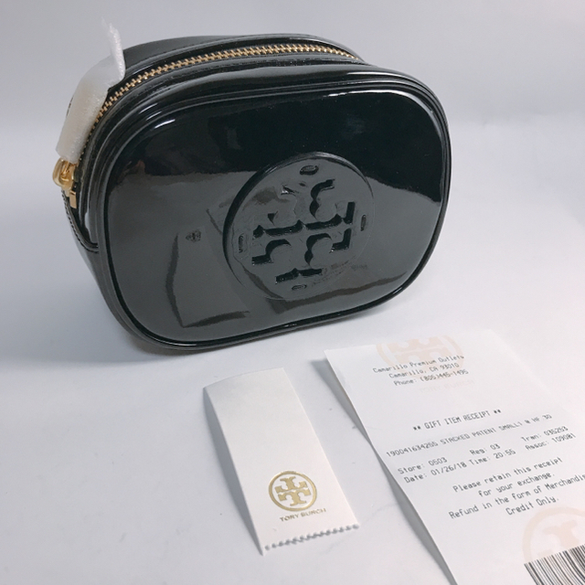 Tory Burch(トリーバーチ)のTORY BURCH　トリーバーチ　Blackポーチ　新品 レディースのファッション小物(ポーチ)の商品写真