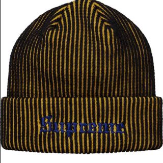 シュプリーム(Supreme)の【新品未使用】supreme 2-Tone Rib Beanie GOLD(ニット帽/ビーニー)