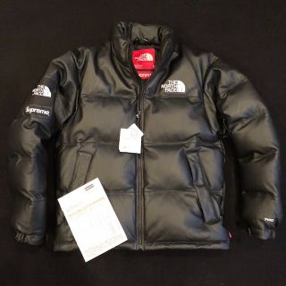 シュプリーム(Supreme)の新品 M 国内正規 Supreme North Face レザー ヌプシ 黒(ダウンジャケット)