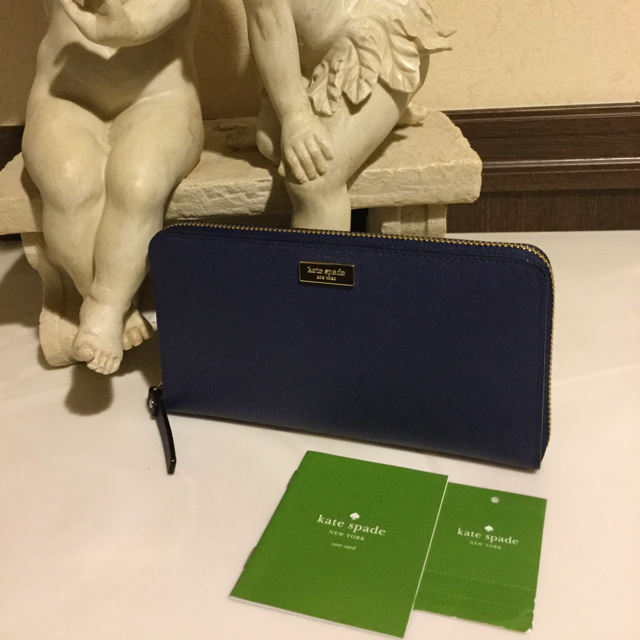 新品 ☆kate spade☆neda サフィアーノレザー長財布 ロイヤルブルーレディース