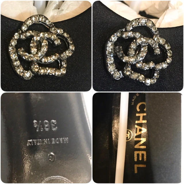 CHANEL(シャネル)の【着払！】CHANEL サテン パンプス カメリア ココマーク 正規品シャネル靴 レディースの靴/シューズ(ハイヒール/パンプス)の商品写真