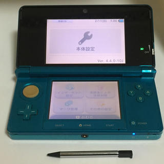 動作確認済み】3DS 本体 アクアブルー　ver11.17.0タッチペン付