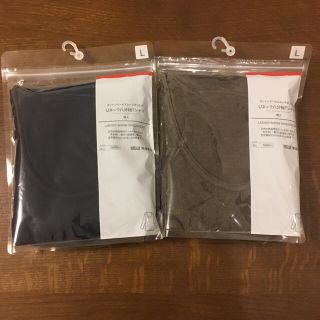 ムジルシリョウヒン(MUJI (無印良品))の無印良品 オーガニックコットンウールTシャツ 八分袖 L ２枚組(アンダーシャツ/防寒インナー)