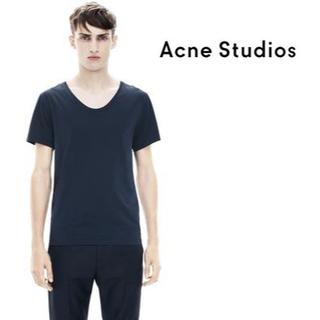 アクネ(ACNE)のAcne Studios アクネ  UネックTシャツ Limit ネイビー(Tシャツ/カットソー(半袖/袖なし))
