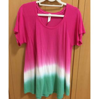 グラニフ(Design Tshirts Store graniph)の#graniph#Tシャツ#グラデーション#ピンク×ホワイト×グリーン(Tシャツ(半袖/袖なし))