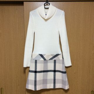 バーバリーブルーレーベル(BURBERRY BLUE LABEL)の美品 ブルーレーベルクレストブリッジ ワンピース(ミニワンピース)