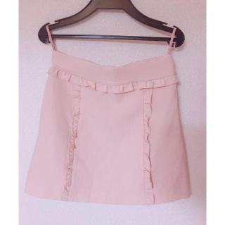 ミュウミュウ(miumiu)の美品miu miu💓フリルスカート ピンク38(ミニスカート)