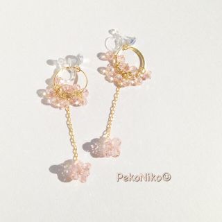 ラッピング無料☆春のキラめき☆桜ピンク＊イヤリング/ピアス 母の日ギフトオススメ(ピアス)