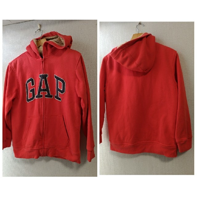 GAP(ギャップ)のGAP/ギャップ/裏ボア/日本160cm（USキッズXXL）ジップフードパーカー キッズ/ベビー/マタニティのキッズ服男の子用(90cm~)(ジャケット/上着)の商品写真