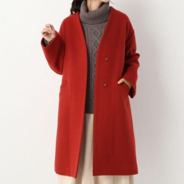 apart by lowrys(アパートバイローリーズ)の2/15再値下げapart by lowrys/WNビシュウVノーカラーコート レディースのジャケット/アウター(ロングコート)の商品写真