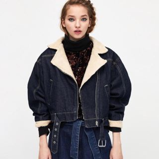 ザラ(ZARA)のお楽しみはこれから♡早い者勝ちですよ‼️ZARA 新品 ボアデニムジャケット(Gジャン/デニムジャケット)