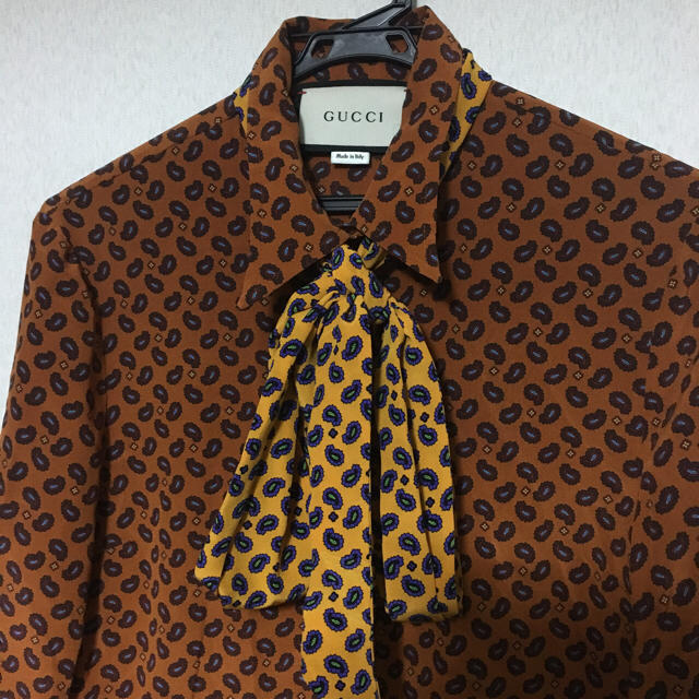 Gucci - レア 定価12万 グッチ GUCCI 16aw ペイズリー柄 シルク