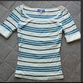 バーバリーブルーレーベル(BURBERRY BLUE LABEL)の【専用出品】バーバリー ブルーグリーン系ボーダーTシャツ(Tシャツ(半袖/袖なし))