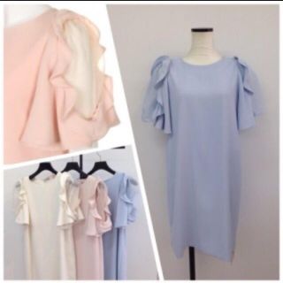 スナイデル(SNIDEL)の【美品】スナイデル ☆ピンク袖チュールワンピース(ひざ丈ワンピース)