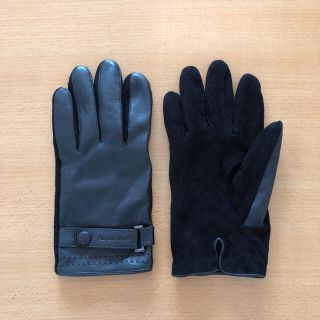 アクアスキュータム 手袋 グローブ 未使用 ウール/ナイロン レザートリム ブランド 小物 黒 メンズ ブラック Aquascutum