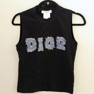 クリスチャンディオール(Christian Dior)のChristian Dior デニム柄ロゴプリントタンクトップ(タンクトップ)