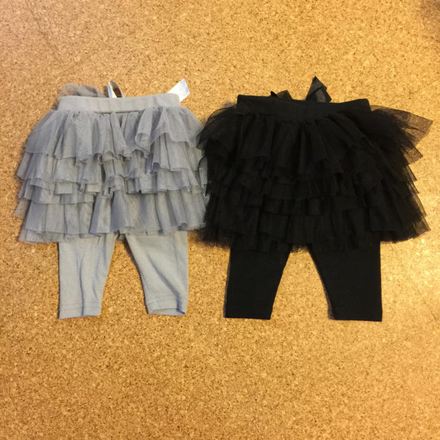 チュチュスカート 90 グレー&ネイビー スカッツ キッズ/ベビー/マタニティのキッズ服女の子用(90cm~)(スカート)の商品写真