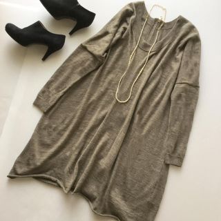 ドゥーズィエムクラス(DEUXIEME CLASSE)の美品 人気♡ドゥーズィエムクラス*バックジップルーズニットワンピース(ひざ丈ワンピース)