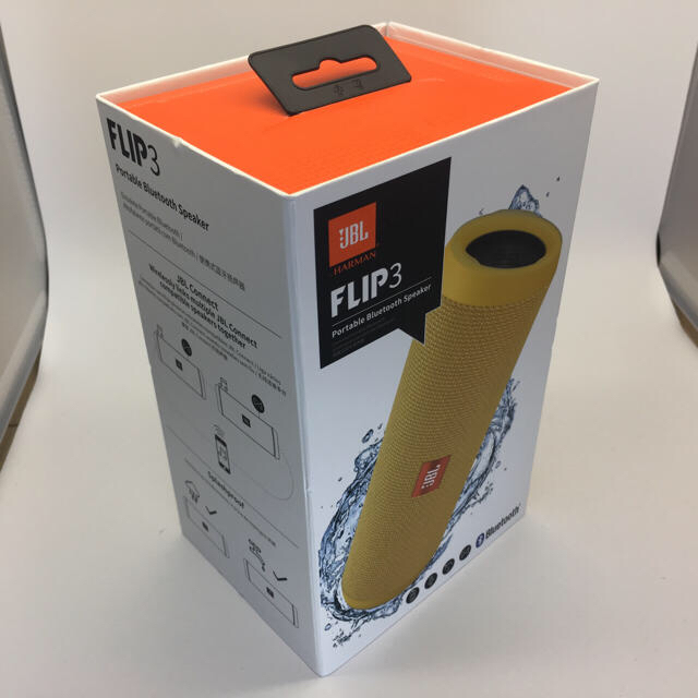 Herman Miller(ハーマンミラー)のJBL FLIP3 Bluetooth スピーカー  人気色イエロー 『新品』 スマホ/家電/カメラのオーディオ機器(スピーカー)の商品写真