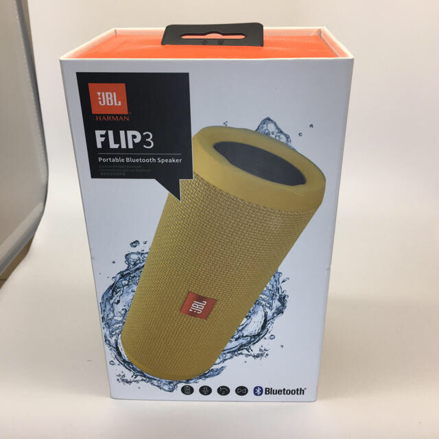 Herman Miller(ハーマンミラー)のJBL FLIP3 Bluetooth スピーカー  人気色イエロー 『新品』 スマホ/家電/カメラのオーディオ機器(スピーカー)の商品写真