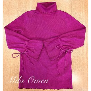 ミラオーウェン(Mila Owen)の【SALE】ミラオーウェン リボン タートルニット メロウ(ニット/セーター)