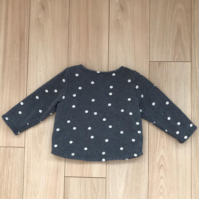 PETIT BATEAU(プチバトー)の★プチバトー★裏起毛 ドットプルオーバー★トップス 3a キッズ/ベビー/マタニティのキッズ服女の子用(90cm~)(Tシャツ/カットソー)の商品写真