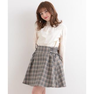 マジェスティックレゴン(MAJESTIC LEGON)の♡今期新作‼︎ マジェスティックレゴン 編み上げ チェック スカパン♡(ミニスカート)