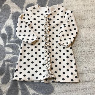 プチバトー(PETIT BATEAU)のプチバトー 36M  95㎝ ストレッチコットンドットプリントワンピース(ワンピース)