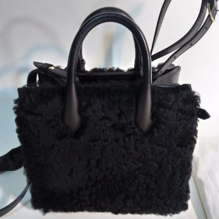 バレンシアガ(Balenciaga)の☆バレンシアガ☆パドロックヌードミニ　ムートン✕レザー黒(ショルダーバッグ)