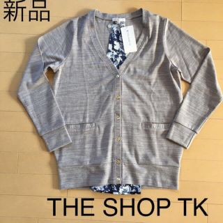 ザショップティーケー(THE SHOP TK)の新品☆ザショップティーケー 背中花柄見せカーディガン(カーディガン)