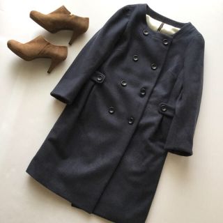 ドレステリア(DRESSTERIOR)の美品 STORY掲載*ドレステリア*ウールノーカラーコート(ロングコート)