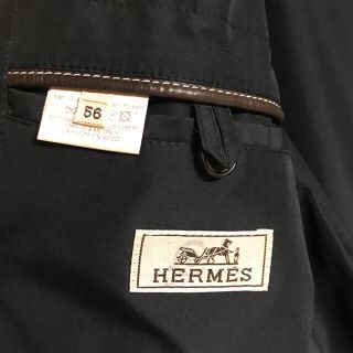 エルメス(Hermes)のHERMES メンズ中綿入りコート ブラック(チェスターコート)