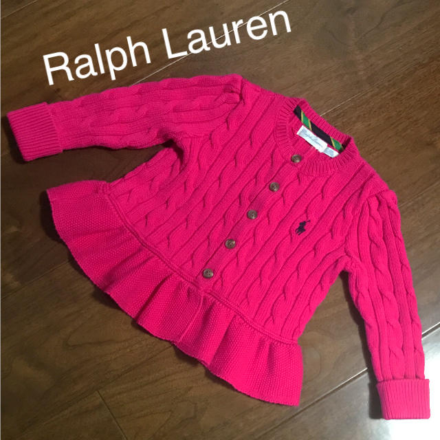 Ralph Lauren(ラルフローレン)の【専用出品】美品☆ ラルフローレン ピンク カーディガン キッズ/ベビー/マタニティのベビー服(~85cm)(カーディガン/ボレロ)の商品写真