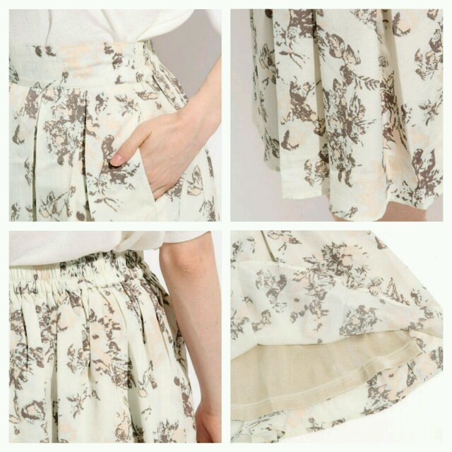 LOWRYS FARM(ローリーズファーム)のミコア花柄紺スカート 今季購入 レディースのスカート(ミニスカート)の商品写真