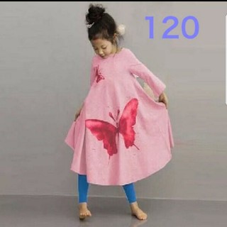 バタフライワンピースドレス♡サイズ120(ワンピース)