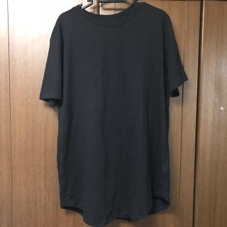 エイチアンドエム(H&M)のH&M ブラック ビックTシャツ 新品 無地 ロング丈 ラウンドカット Lサイズ(Tシャツ/カットソー(半袖/袖なし))