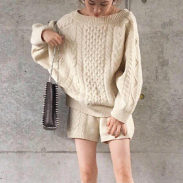 snidel ニットセットアップ白