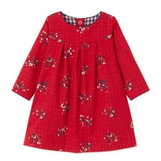 プチバトー(PETIT BATEAU)のプチバトー☆36Mチュビックフラワープリント切り替えワンピース(ワンピース)